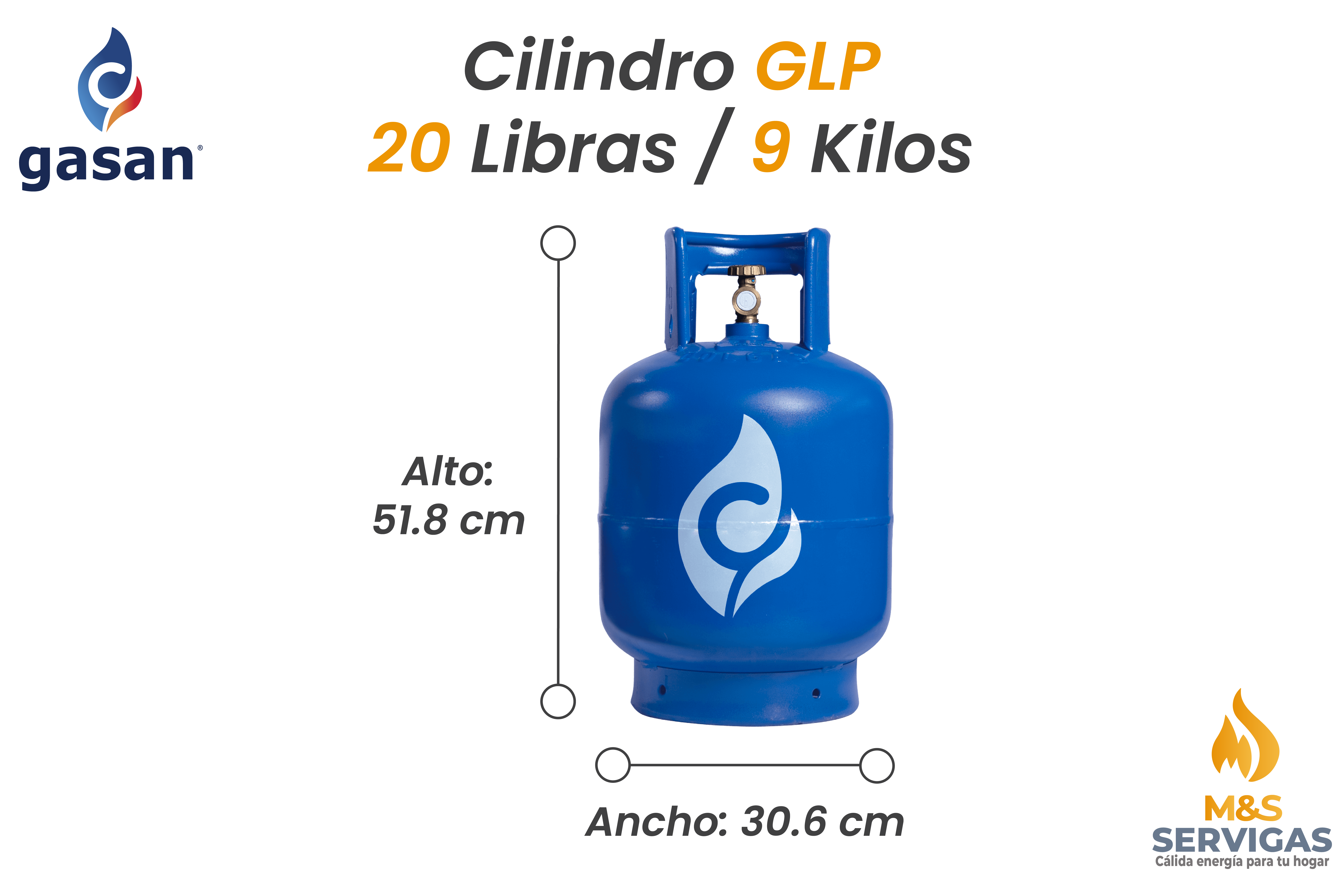 Cilindro de GLP de 9 KG / 20 Libras – Eficiencia para Uso Diario