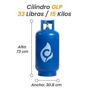 Cilindro de GLP de 15 KG / 33 Libras – Capacidad para Mayor Duración
