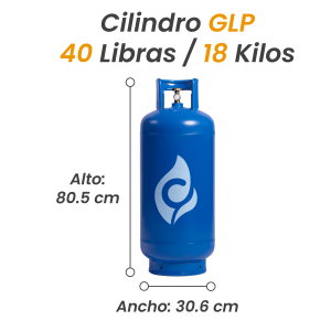 Cilindro de GLP de 18 KG / 40 Libras – Suministro Continuo