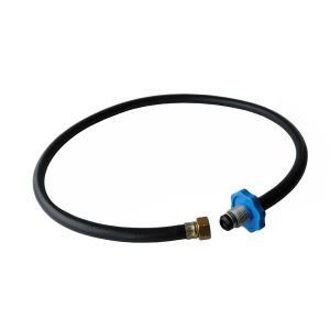 Conector Flexible Liso Volante Gris 7/8″ NGO (rosca izquierda) X Conector W20 X 14 h (rosca izquierda) longitud 100 cm conectores en Aluminio Y Laton