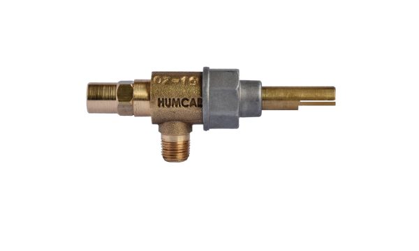 Valvula de Estufa M1 acodada 2P Boquilla 7/16″ Longitud vástago: 43 mm Tapa: Aluminio