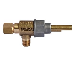 Valvula de Estufa M9 Acodada 2P Racor M11 x 1/4″ Longitud Vástago: 43 mm Tapa: Aluminio