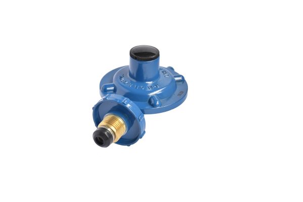 Regulador R18 Acción Directa Única Etapa GLP 28 mbar Volante 7/8 NGO x Acople Manguera 3/8” 30203 BTU/h GLP