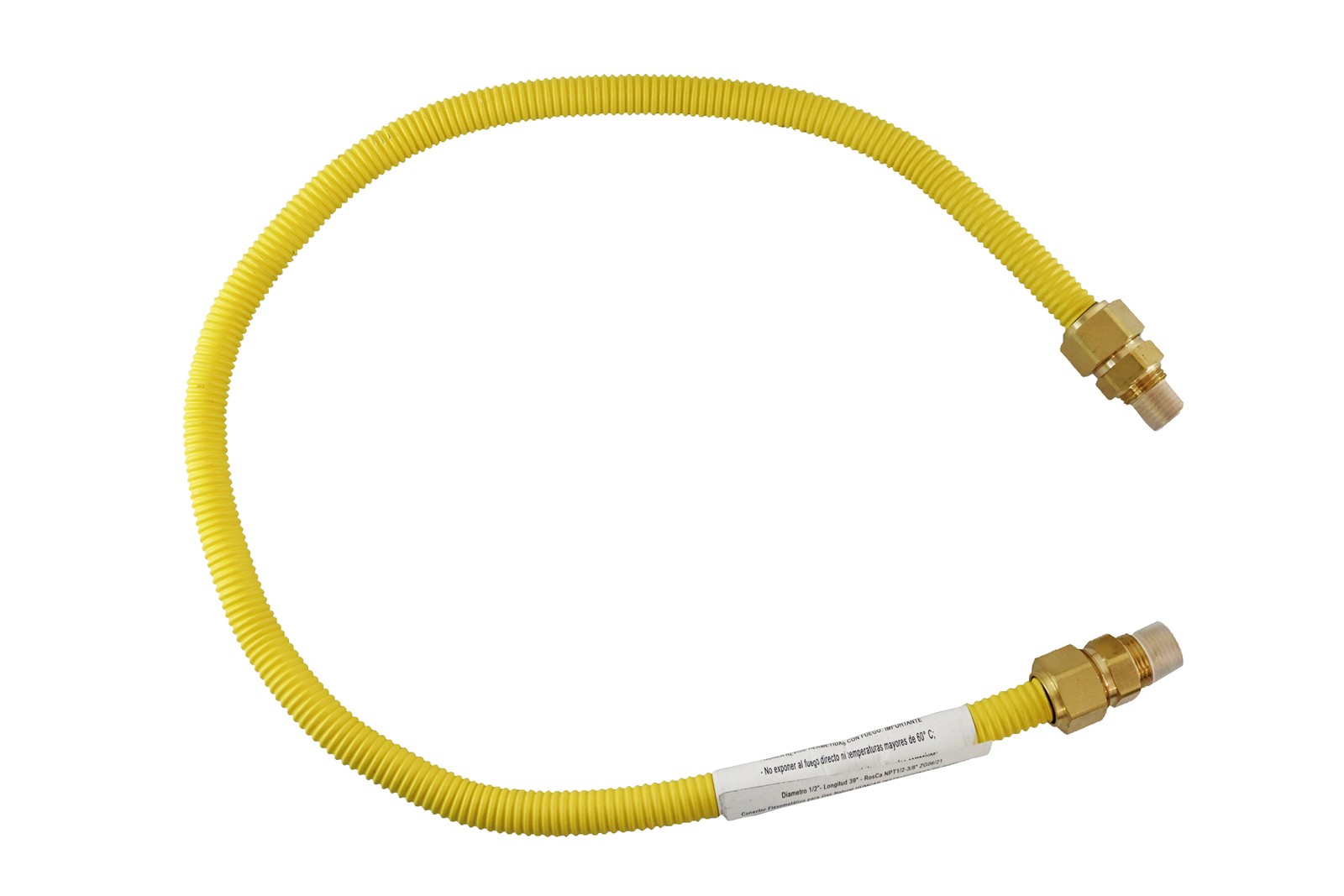 Conector Flexible Corrugado 1/2″ NPT macho X 1/2″ NPT macho longitud 120 cm conectores en Laton