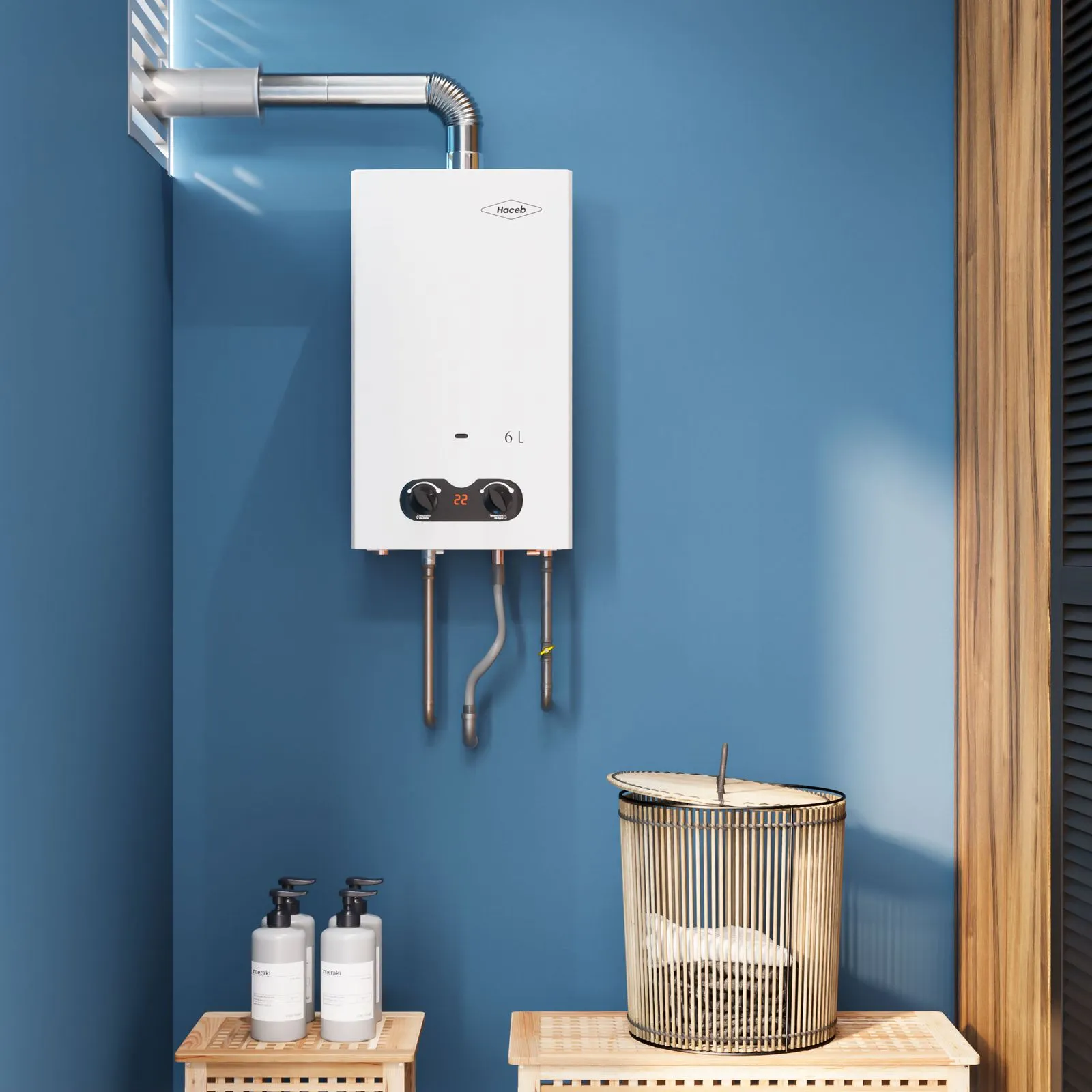 Calentador de agua Haceb de paso a gas natural tiro forzado Bambú 6 litros blanco - Imagen 2